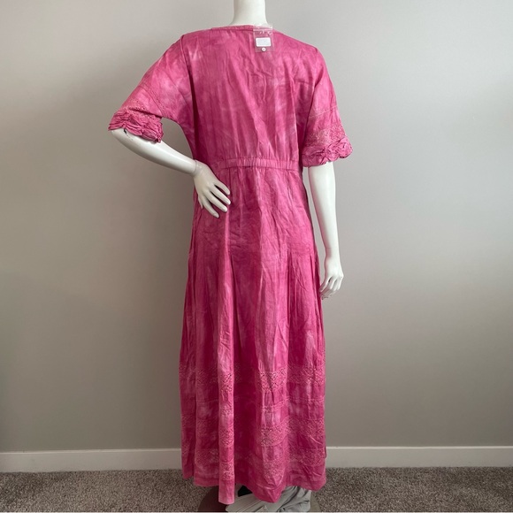 NWOT LOVESHACKFANCY Edie Dress Magenta Pink Tie Dye Lace Maxi Dress - Picture 3 of 15